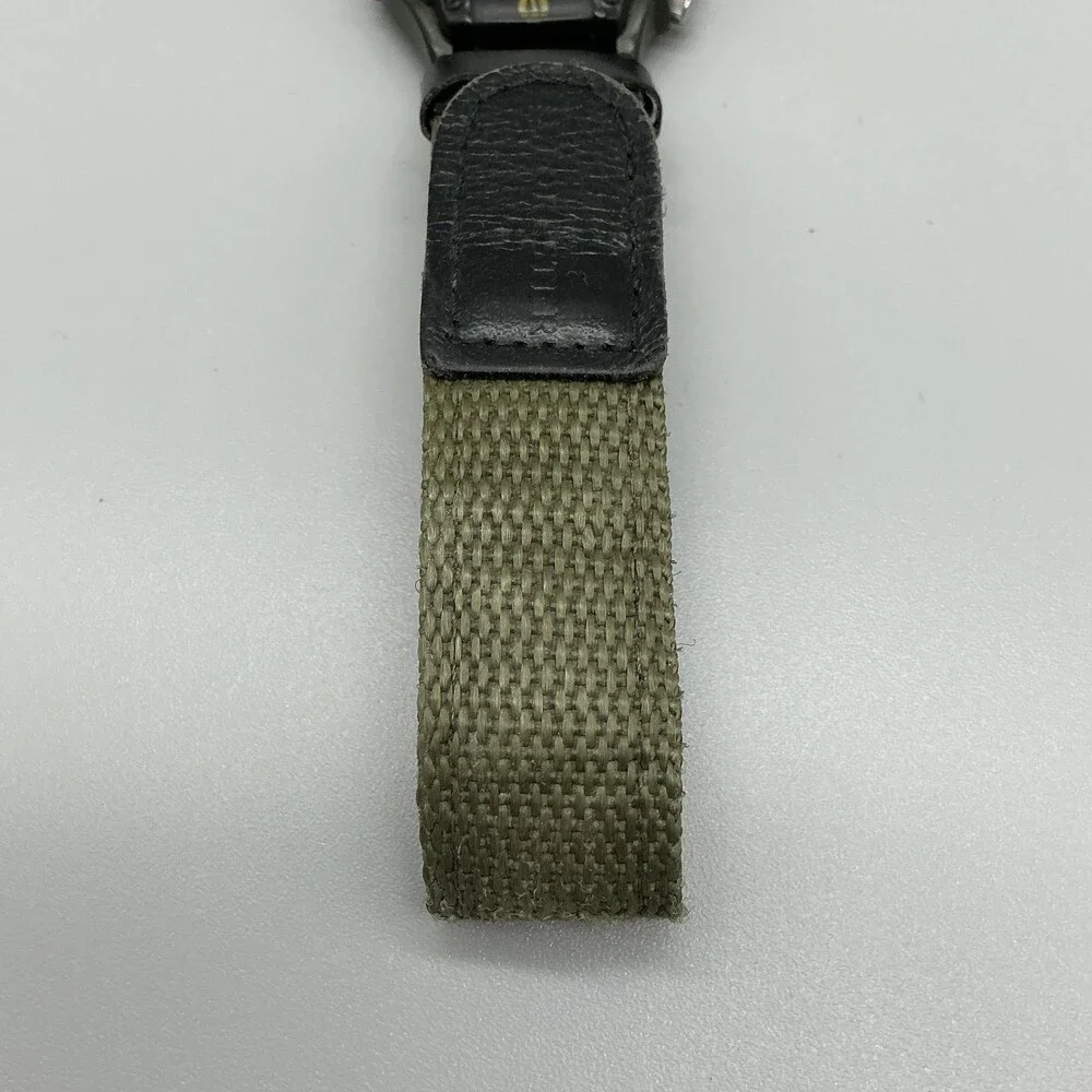 Vintage Casio Forester FT-500 Mens Watch 41mm Beige Dial Green Strap New Battery